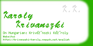 karoly krivanszki business card